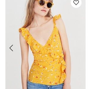 Madewell Silk Wrap Cami Top in Painted Carnations